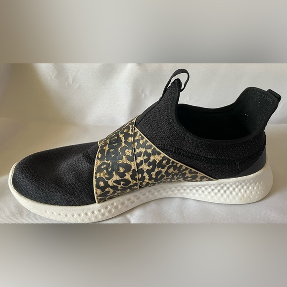 Adidas Black and Leopard Print Women's Slip-On Sneakers - Picture 2 of 10